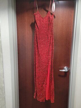 Cassandra Stone 37104 Red/Black Prom Dress Size 4